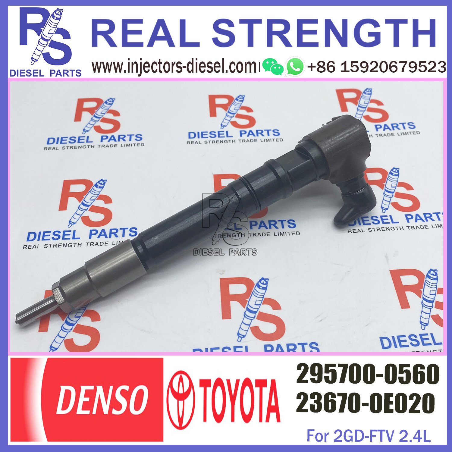 Diesel Common Rail Fuel Injector 23670-0E010 295700-0550 23670-0E020 295700-0560 For Toyota Hilux 1GD