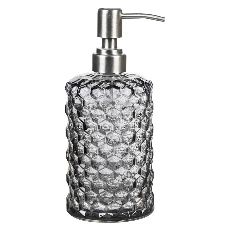 Recyclable Glass Shampoo Bottles / Cylinder 500ml Liquid Glass Soap Bottle