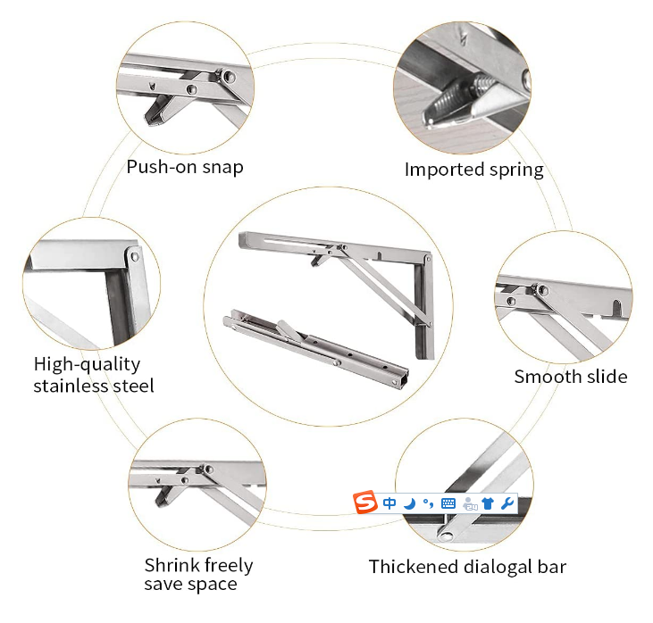 Max Load 500lb Floating Wall Mounted Shelf Bracket for Space Saving Triangle Bracket