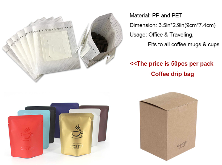 Non Ketene Kraft Drip Coffee Filter Bags Good Shrinkage