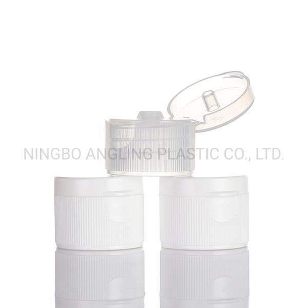 28mm Plastic Cap for Flip Top Cap Bottle in Ribbed White Colors Customized Request