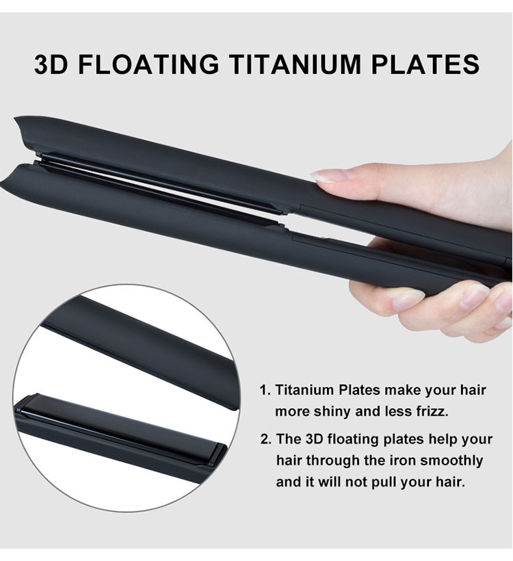 Titanium Plate 2 In 1 Hair Curling Iron Hair Straightener With LED Display