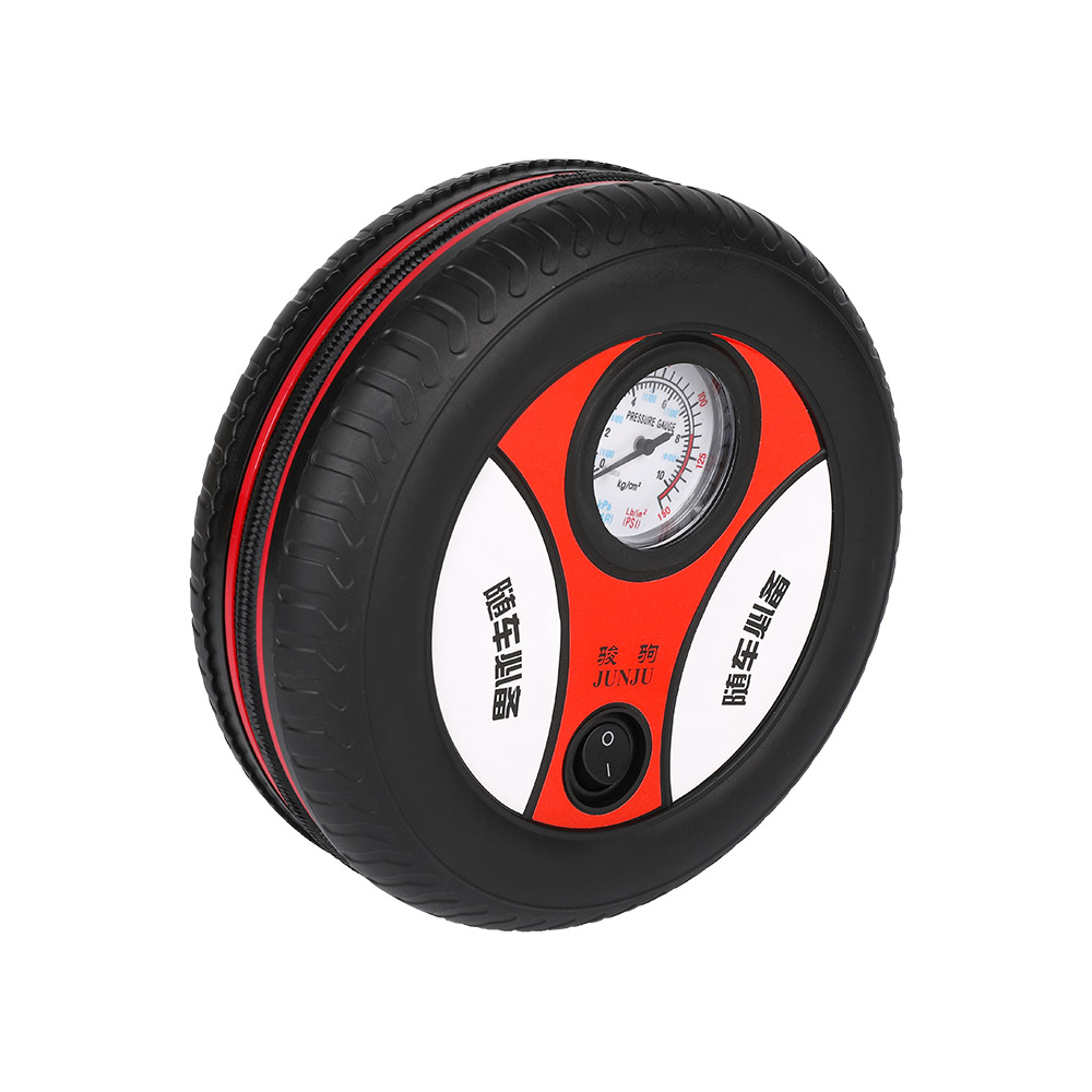 Round Tire Shape Portable Car Tire Inflator with 250PSI Air Pressure and On/Off Switch