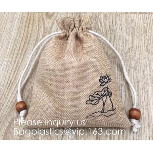 Assorted Colors Burlap Gift Bags with Double Jute Drawstrings Candy Sack Pouch Halloween Treat Gift Bags with Different