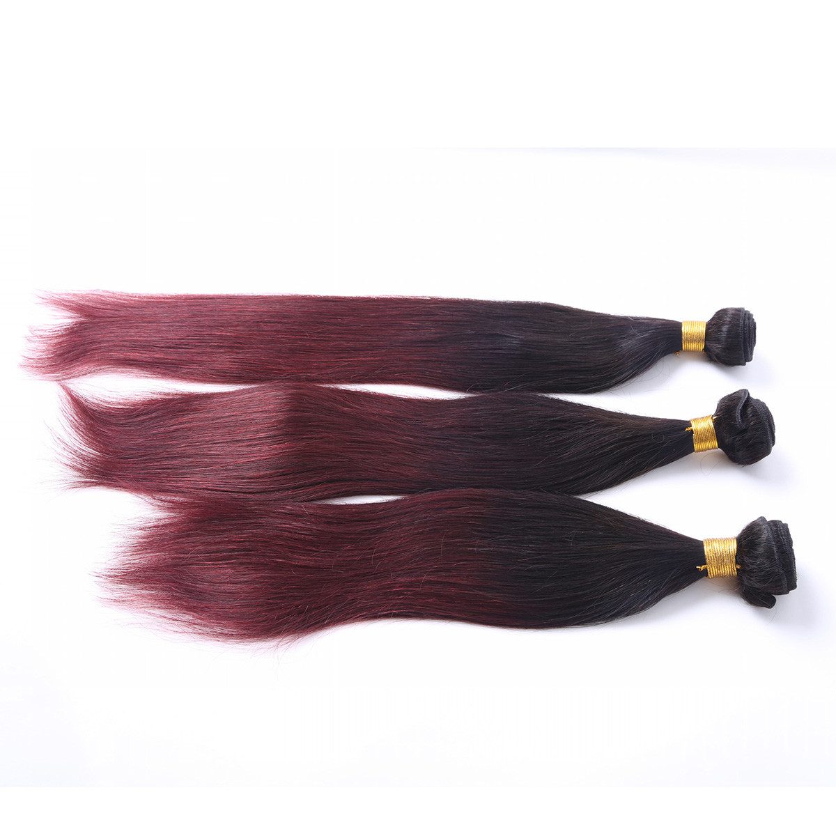 Wholesle Human Hair Extension Ombre 2 Color on tangle on shedding Brazilian Hair Weaving