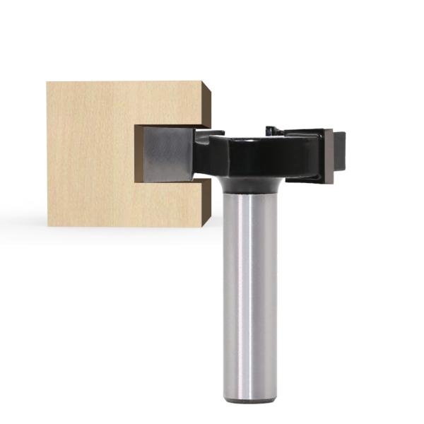 Black Coating 3-blade T-type Milling Cutter 12mm 1/2 Shank Cleaning Bottom Milling Cutter Woodworking Tools Router Tools