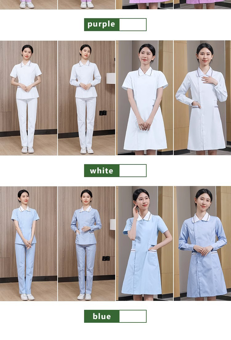 Nursing Medical Nurses Set Uniform Sets Scrub Jogger Suit Ciel Blue Floral for Hospital