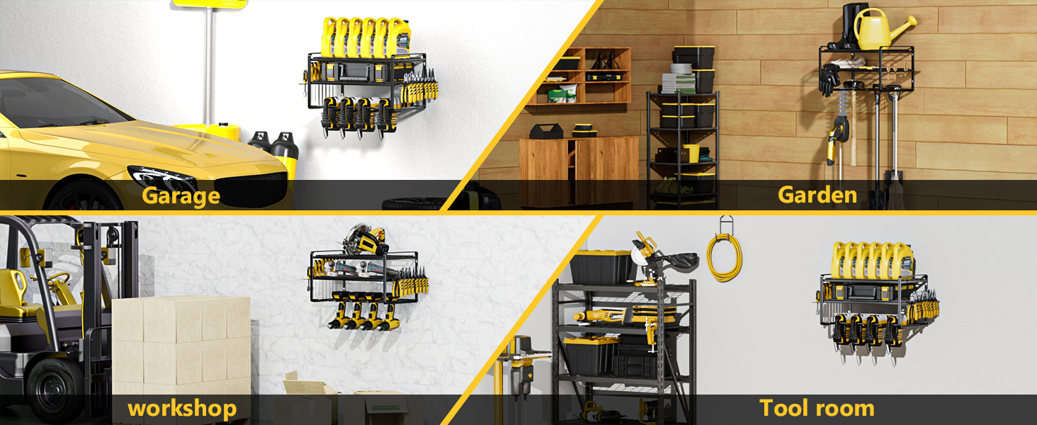 Electric Drill Tool Shelf Rack Plastic Type 4 Layers Power Tool Organizer Wall Mount