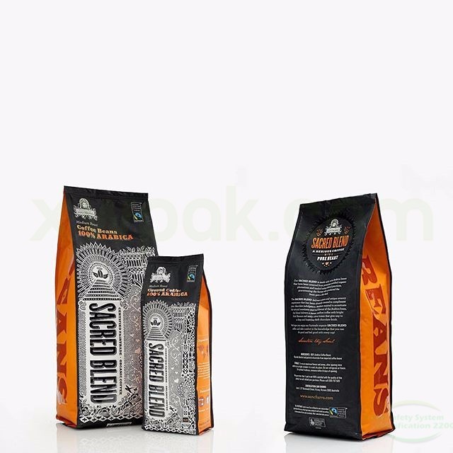 Flat Bottom Cat Pet Food Packaging Bag Zip Lock Side Gusset Sealed Kraft Paper