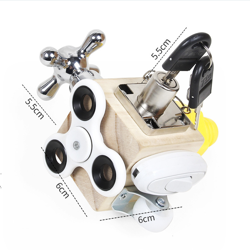 Wooden Montessori Toys Busy Cube For Kids Travel Educational