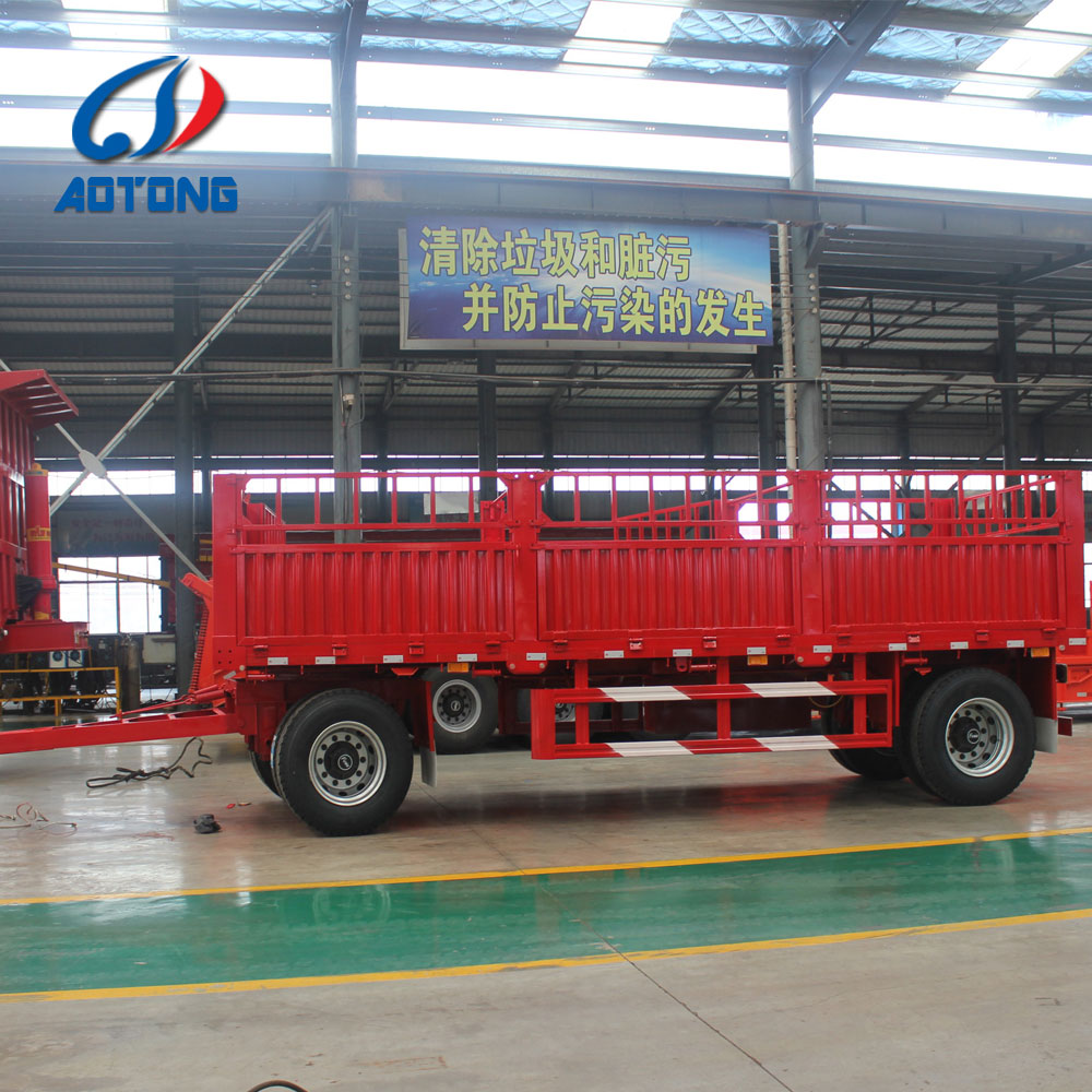 High Fence Side Wall Semi-Trailer for 2 Axles Drawbar and Full Bulk Cargo Transport