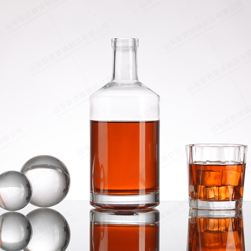 Body Material Glass Round Empty Bottle for Wine Gin Rum Brandy Vodka Liquor 750ml 500ml