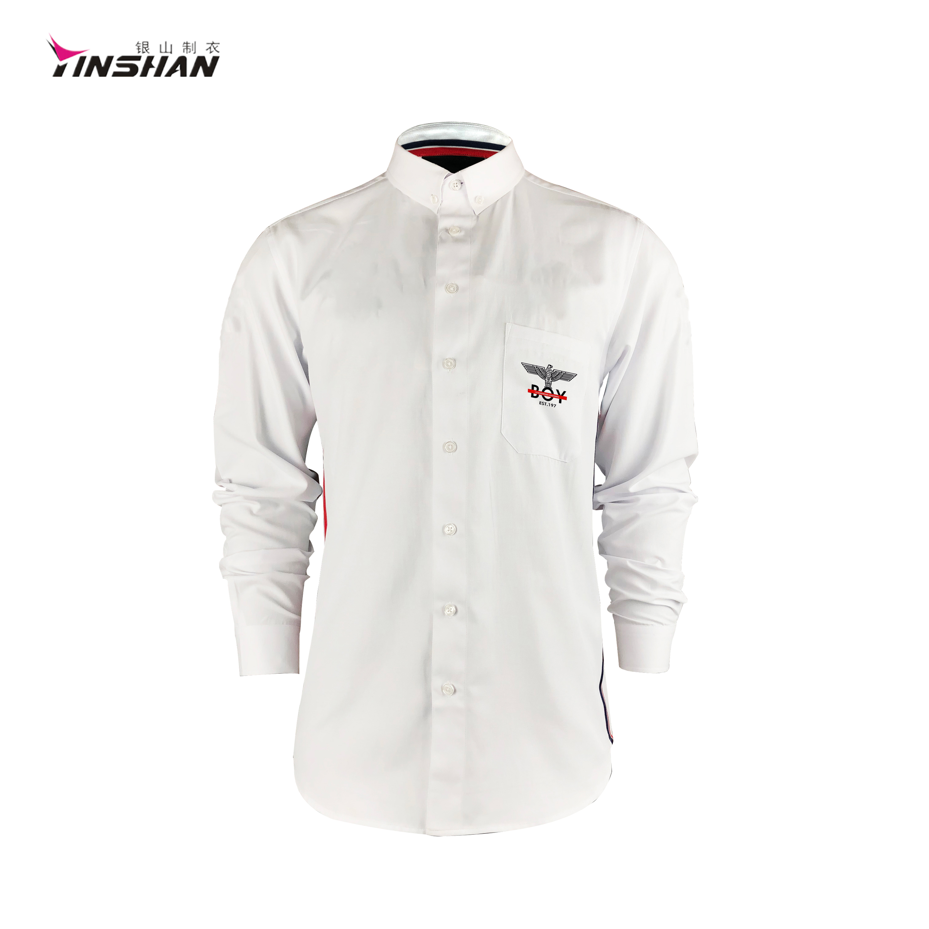 Polyester Custom Teamwear Printed Cycling Long-sleeved Shirts in White