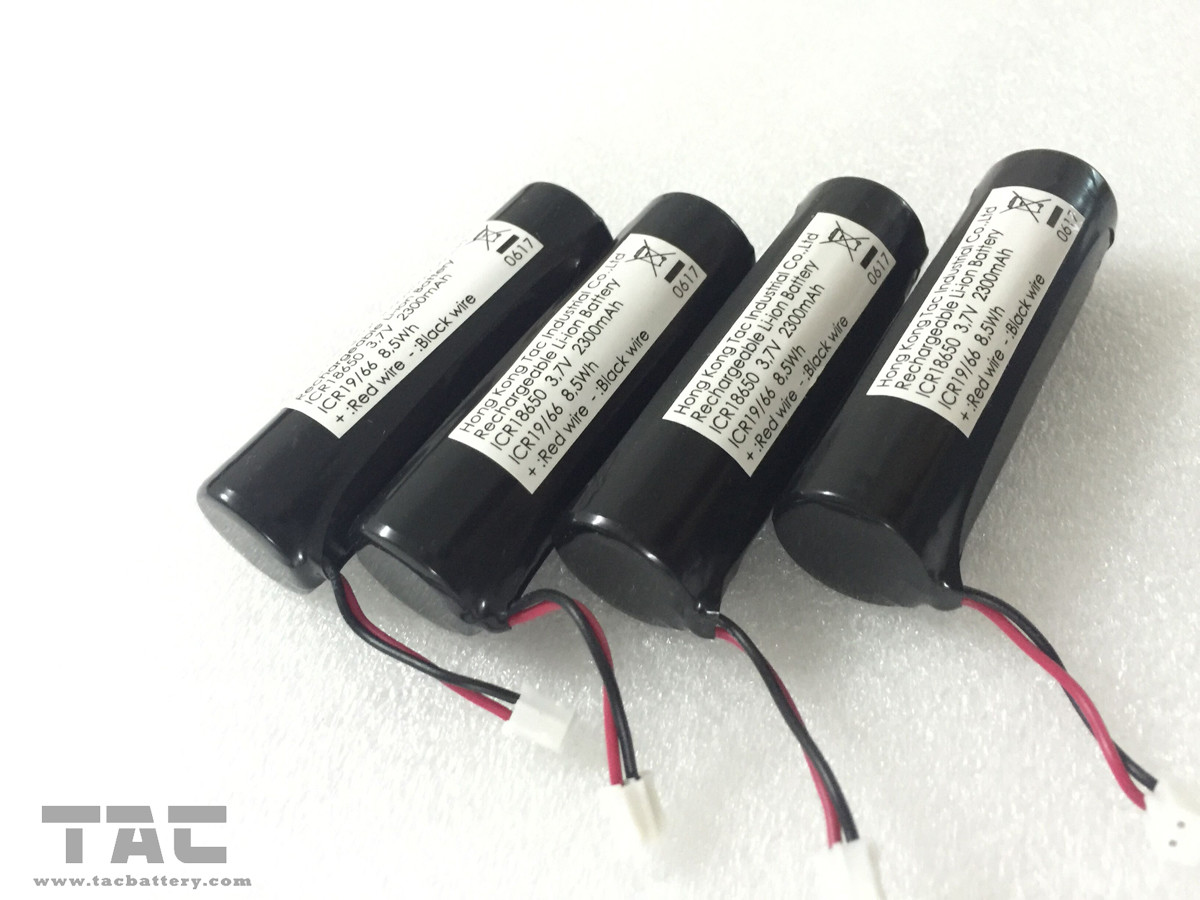 Rechargeable Li-ion Battery ICR18650 3.7V 2300mAh 8.5Wh for Bicycle Headlight