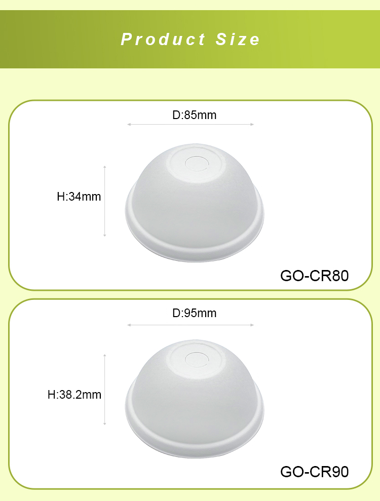 Eco Friendly 80mm Dome Take Away Sugarcane Pulp 100% Biodegradable Paper Cup Lids 90Mm White For Tea Cup