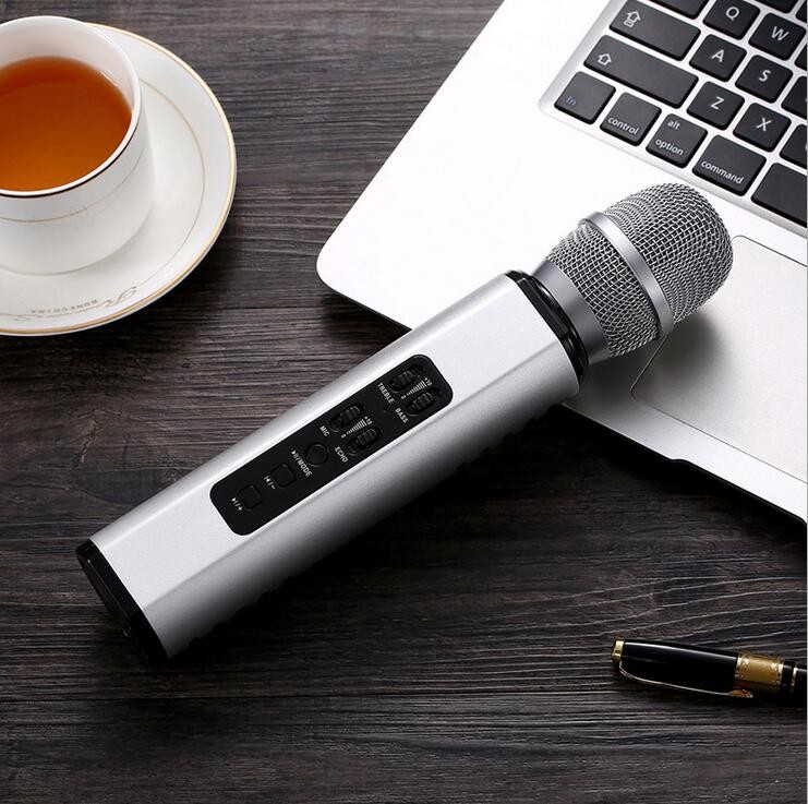 Bluetooth Multifunction Karaoke Microphone Speaker with Rechargeable Battery
