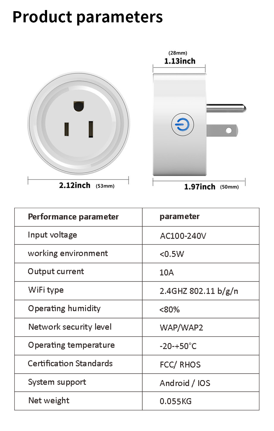 US Plug WIFI Smart Socket 16A Adapter Smart Life Tuya Wifi Plug Socket
