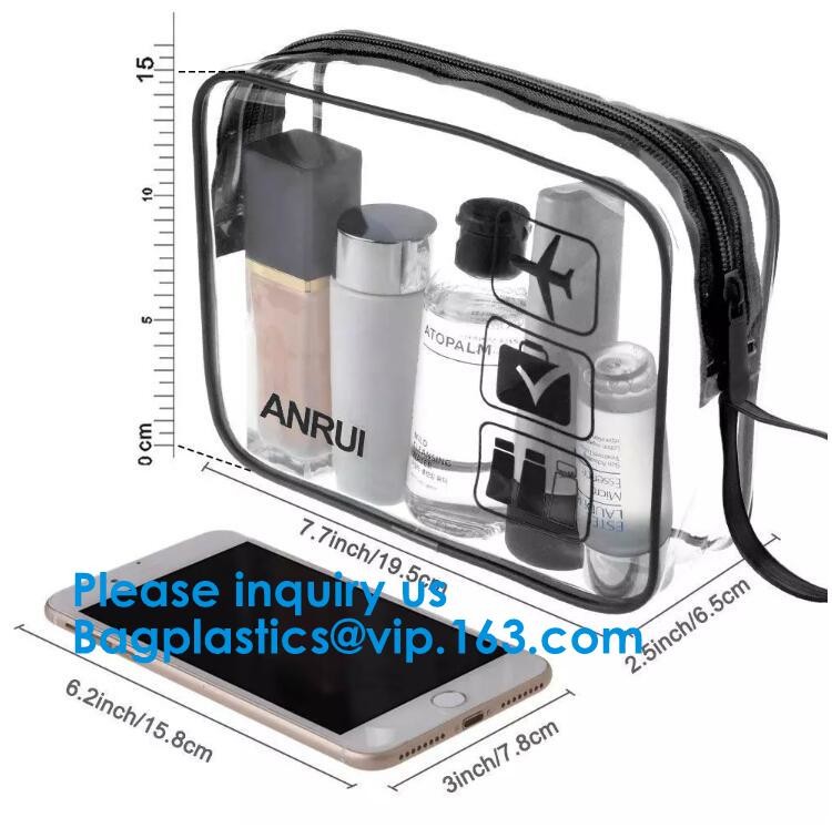 Travel Luggage Pouch Custom Clear Transparent PVC Travel Toiletry Bag Make Up Cosmetic Bag /Wash Bag/Zipper bag
