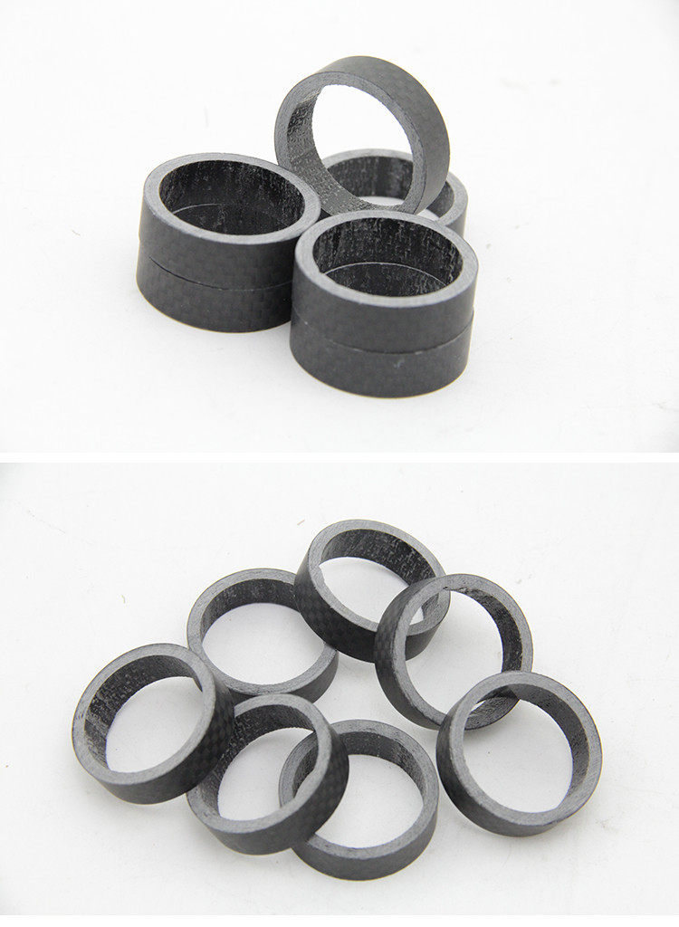 3k mattfull Carbon Fibre Fork Bowl Headset Mountain Bike Washer Headparts Backup Ring weight 5/10/15/20mm