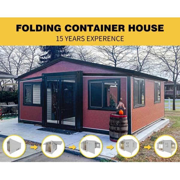 Expandable Container House with Galvanized Light Steel Frames Customizable Size and Layout Windproof and Waterproof