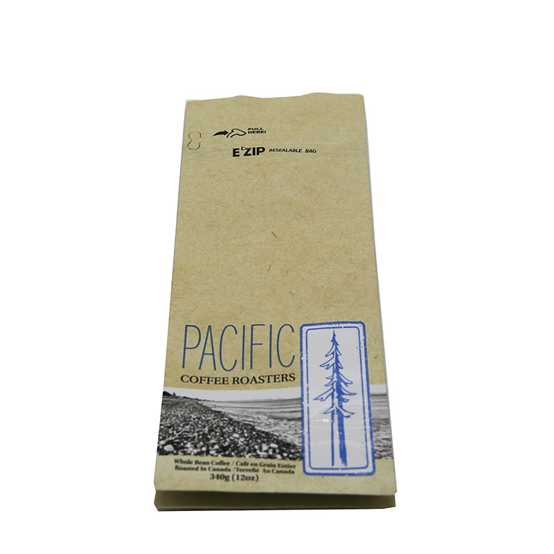 PLA Kraft Paper Zipper Pouch Stand Up 2 Oz 1 Oz For Coffee Tea Nut Food