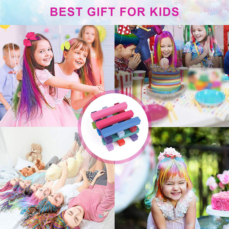 Easy Hair Chalk Comb for Kids Temporary Washable Hair Dye in Vibrant Colors