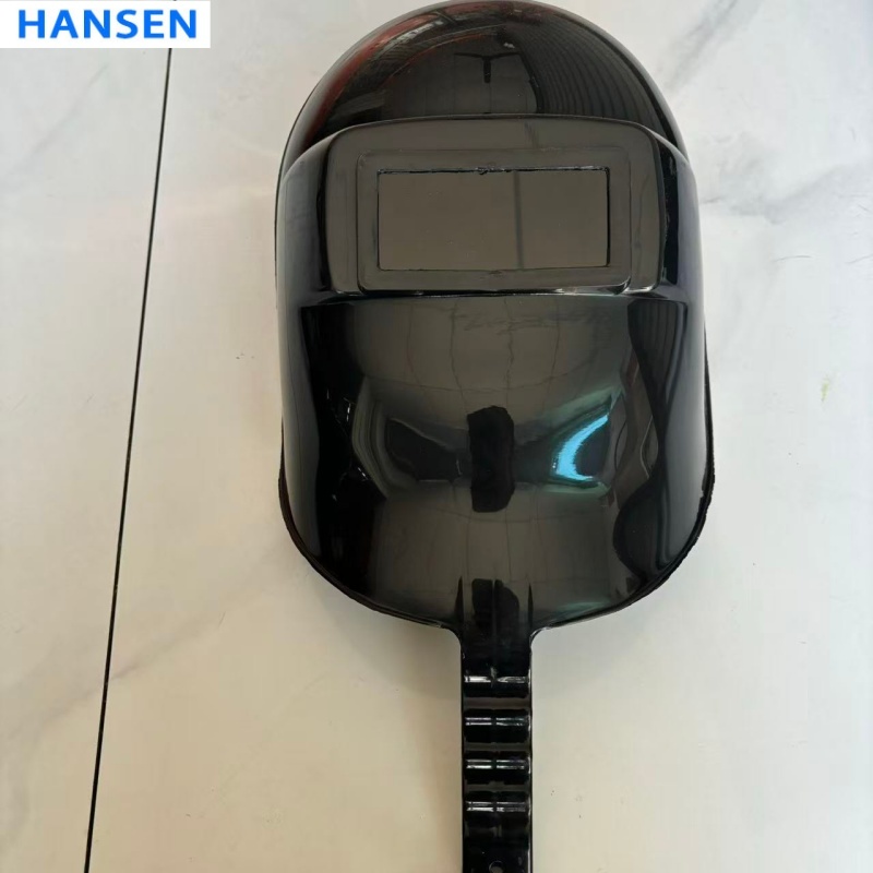 Solid Black Handheld Plastic Welding Helmet , One-Piece Molded Full Face Welder Shield , Fixed Dark Filter Lens , High Impact Resistant Welding Mask ,