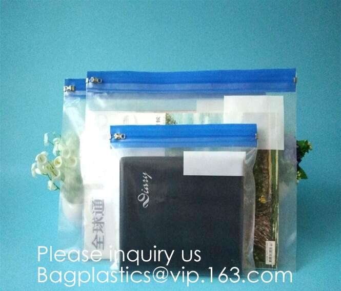 Metal Slider Zipper Pouch Zipper File Bags File Holders with Grid Travel Pouch Resistant Plastic Zipper Pen File Documen