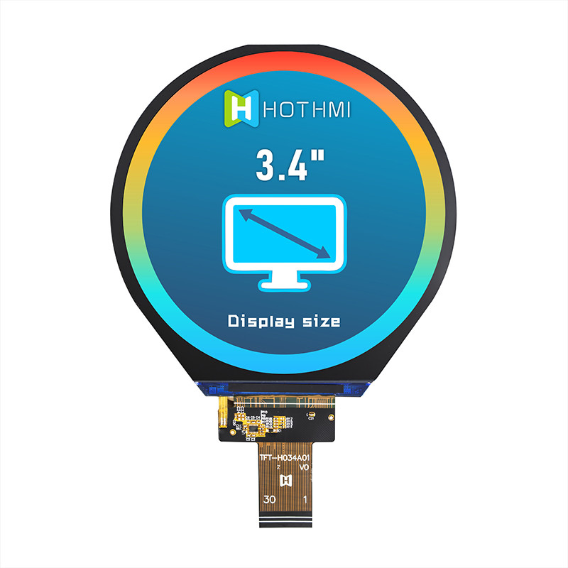 3.4 Inch IPS 800x800 Round Screen TFT Display Panel MIPI For Industrial Control