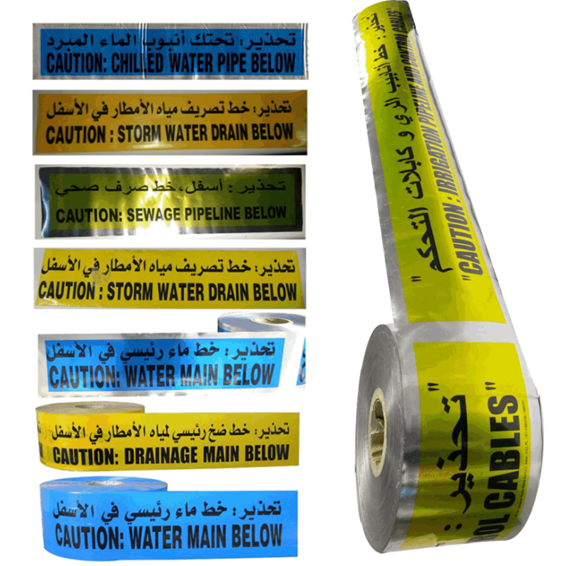 Custom Printed Logo Underground Detectable PE Waterproof Warning Tape for Warning
