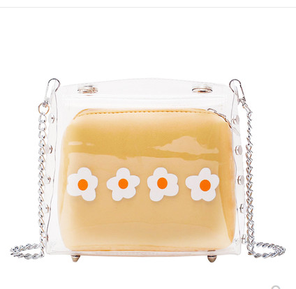 Candy Color Zipper Puller EVA PVC Handbags With Flower Printing