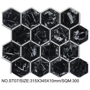 Scratch-resistant Black 315x345mm Swimming Pool Mosaic For Balcony