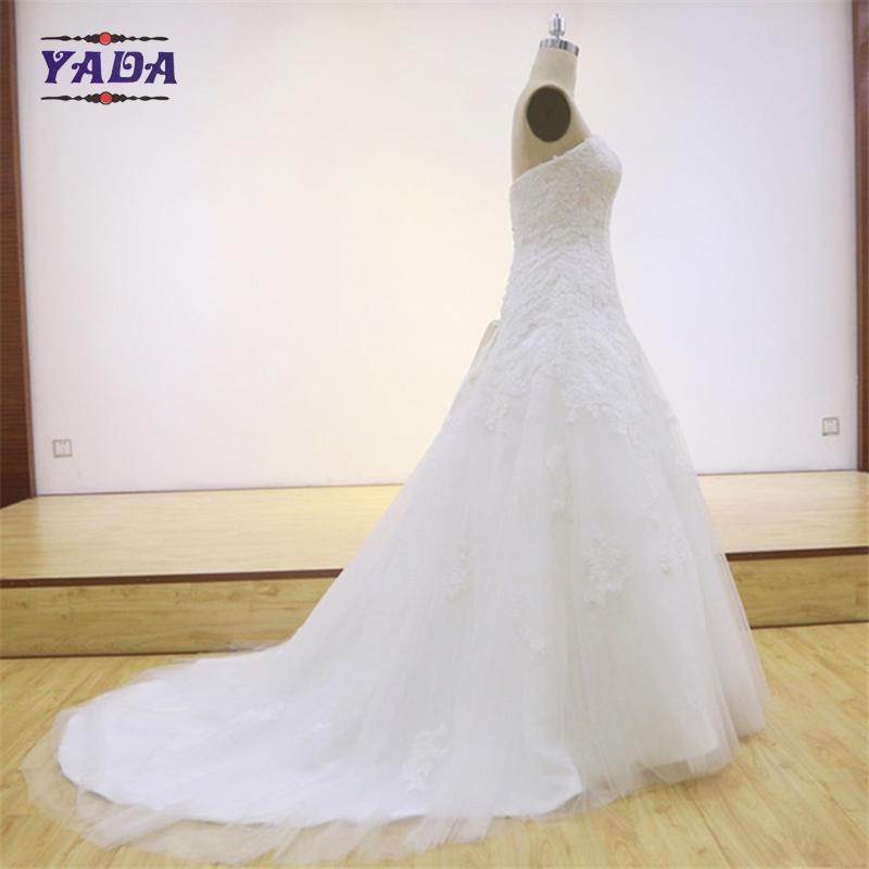 New design ladies off-shoulder slim mermaid tail sweetheart dress white cheap wedding dresses