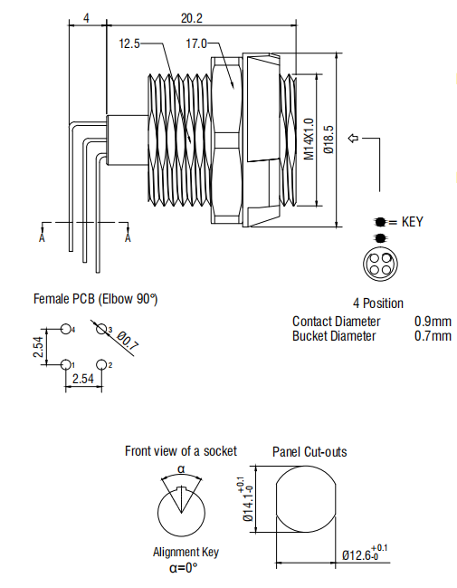 Waterproof Male Female Plug Socket SRD.PKG 1P 4 Pin Plug And Socket Connector