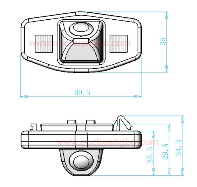 Ouchuangbo Wireless HD CCD Car Parking Reversing Camera for Honda accord 2008 OCB-T6812