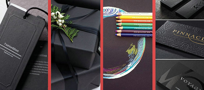 Jumbo Rolls 150g 200g Pure Black Kraft Cardstock Paper 70 * 100cm Sheets