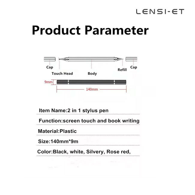 Aluminum Alloy Universal Stylus Pen Tablets Draw Note Plastic Electronic Pencil For Laptop