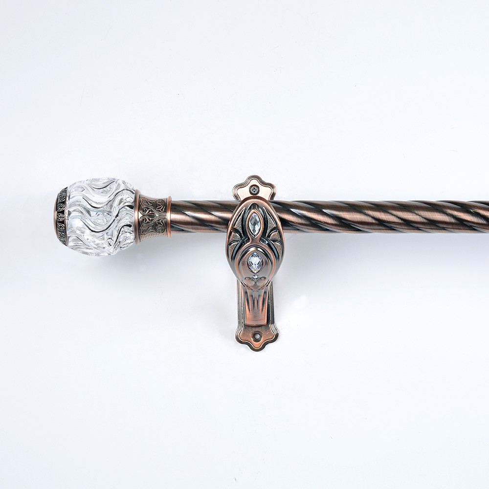 22mm Anti Copper Curtain Pole Set Crystal Decorative Head