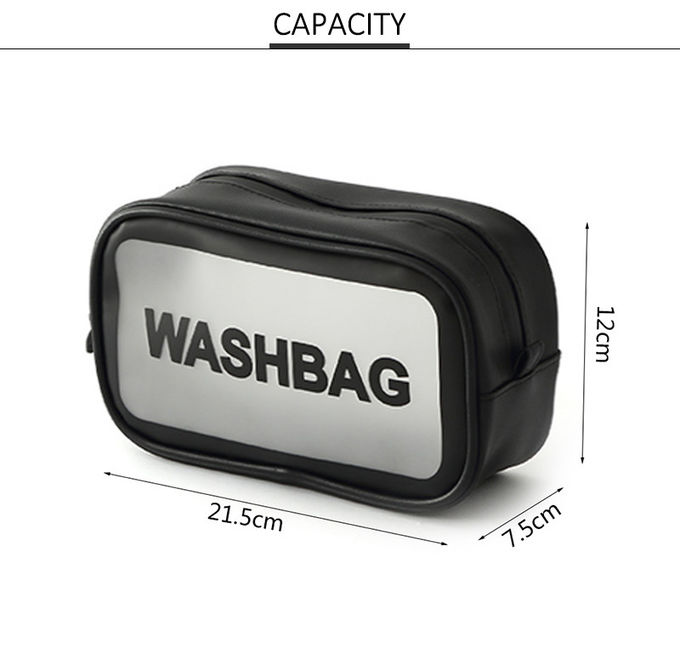 Simple Style Zipper Closure Unisex Frosted PVC Makeup Bag