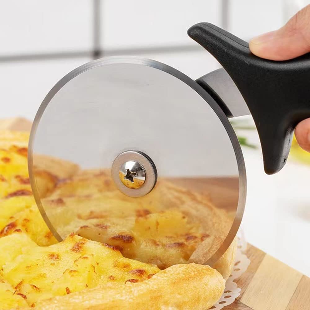 60mm High Carbon Stainless Steel Blade Round Knife For Pizza Cake