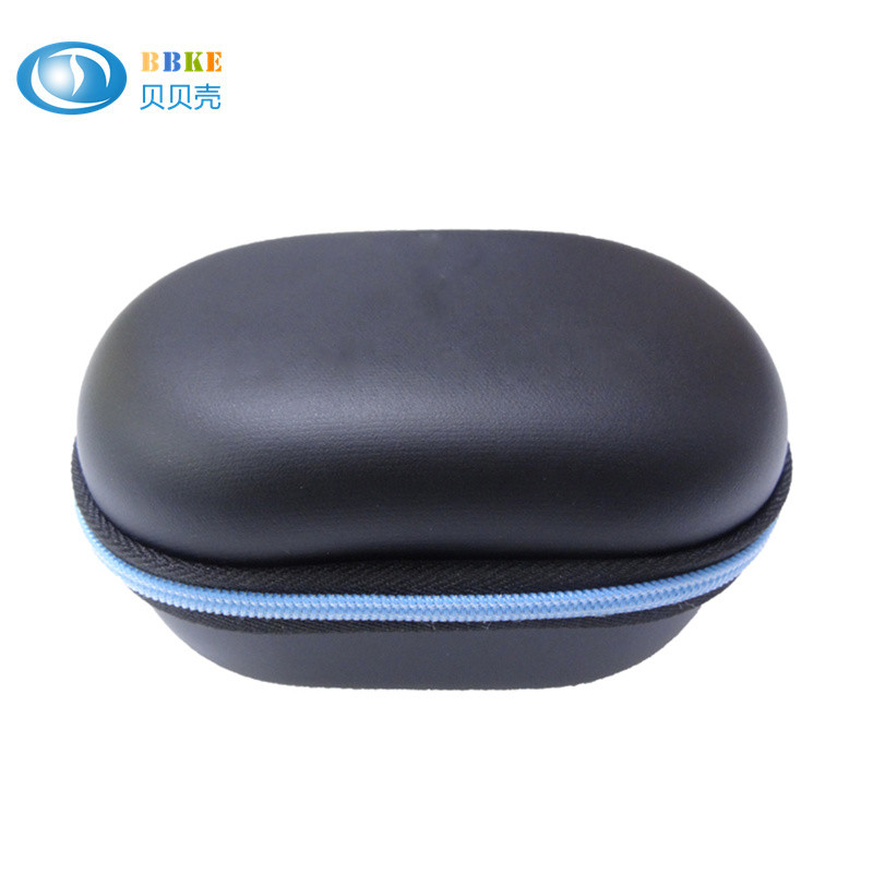 Black Portable Storage EVA Headphone Case , Water Proof Eva Earphone Case