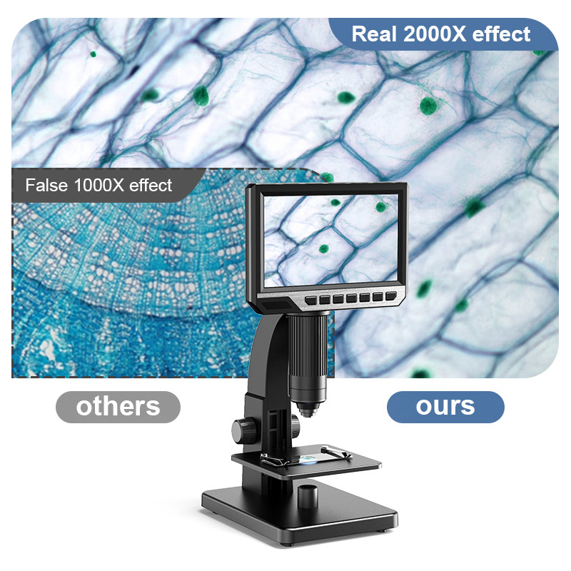 7 Inch IPS Screen Optical Digital Microscope 2000X Electronic Lcd Display Microscope