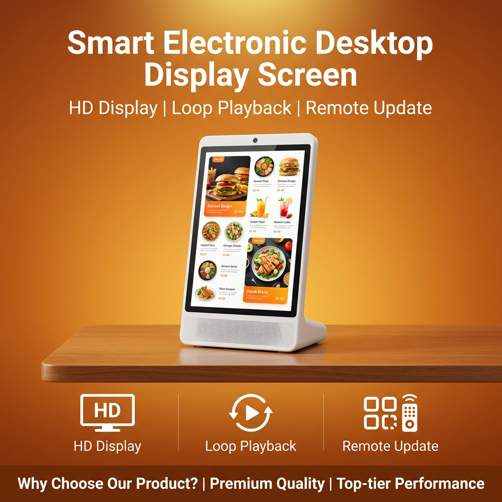 Smart Desktop Digital Signage Display with Touch Screen & Face Recognition Camera