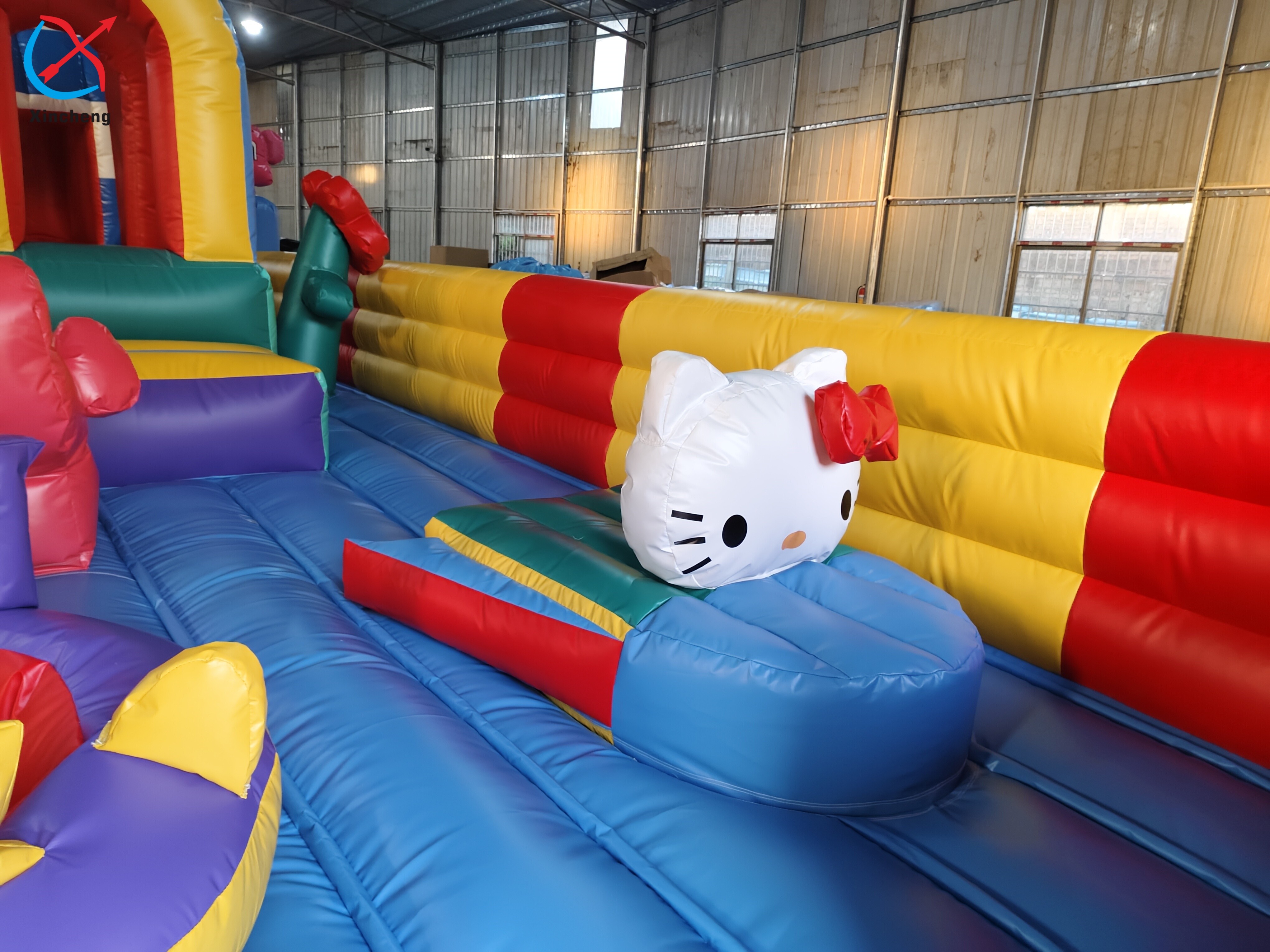 Inflatable Bouncy House Colourful Obstacle Course Inflatable Fun City Playground