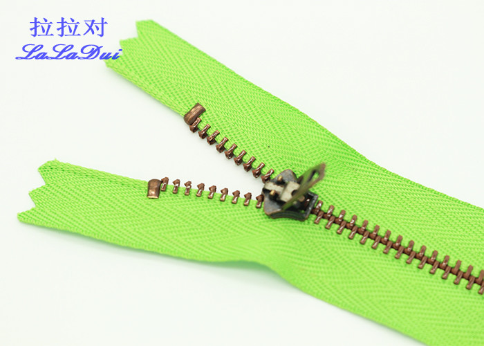 Brass Y Teeth Vintage Metal Zippers , Close End 4 Inch Jeans Metal Zipper