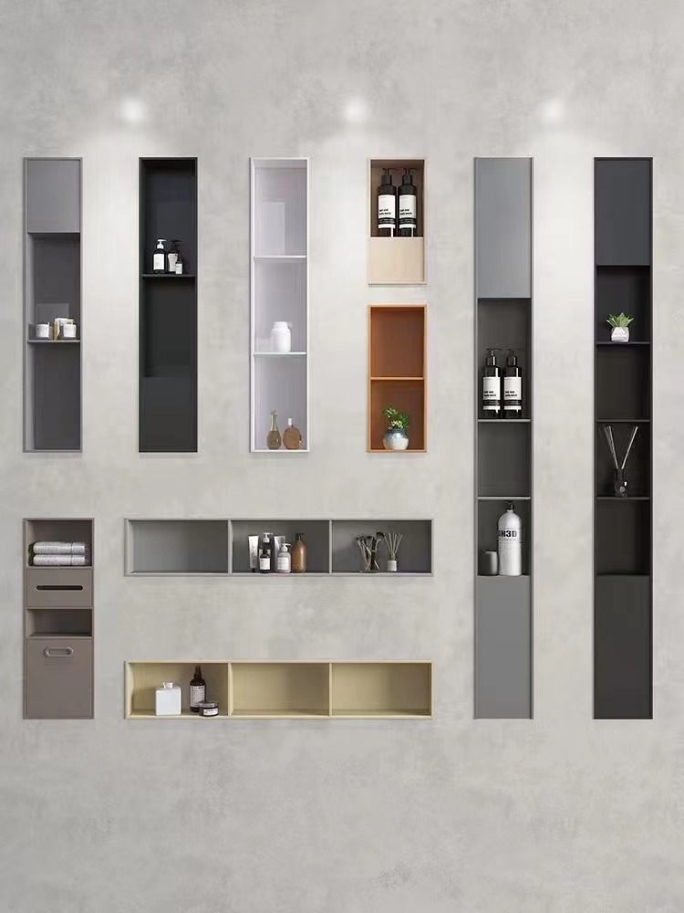 Black Modern Design Style Recessed Bathtub Wall Niche Shower Insert with Chrome Trim