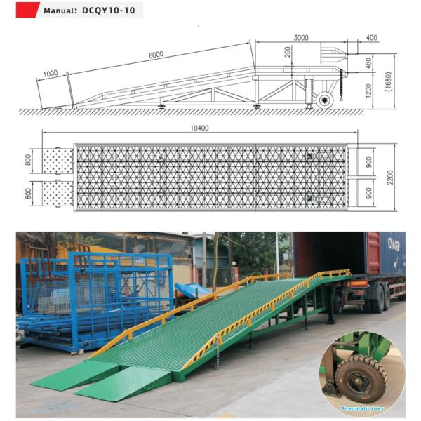 8T-10M Portable Container Loading Ramp Forklift Dock Ramp