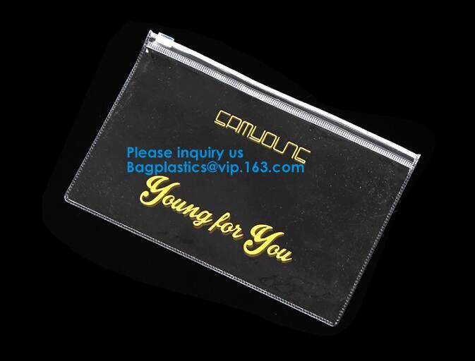 Water Proof Clear Pvc Slider Plastic Zipper Bag Resealable Zip Lock Packing Poly Bags Plastic Document Bags