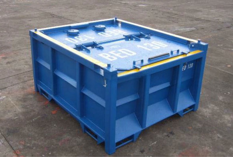 1115KGS Tare Mass Offshore Cutting Mud Skip BV Certified Closed Container for Drilling -20 C Design DNV 2.7-1 Standard