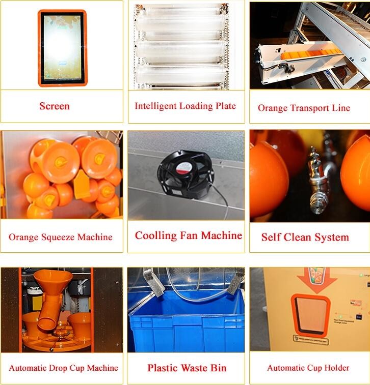 Smart Fresh Squeezed Fruit Juice Vending Machine , Orange Vending Machine